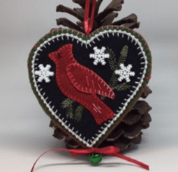 Cardinal Amour Wool Applique Kit